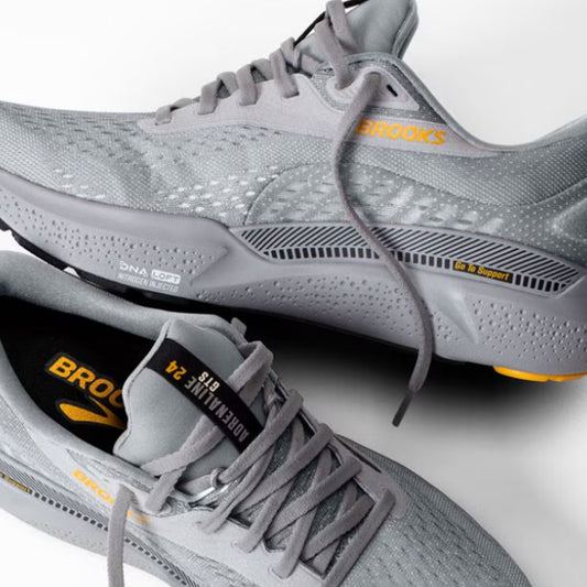 BROOKS MENS ADRENALINE GTS 24 - Alloy/White/Gold