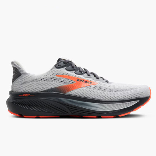 BROOKS MENS GHOST 17 - Oyster Mushroom/Orange/Ebony