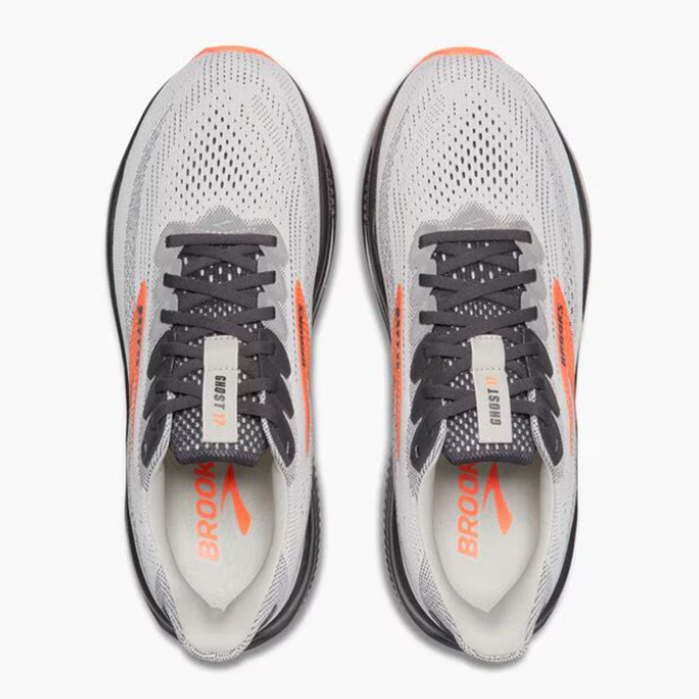 BROOKS MENS GHOST 17 - Oyster Mushroom/Orange/Ebony