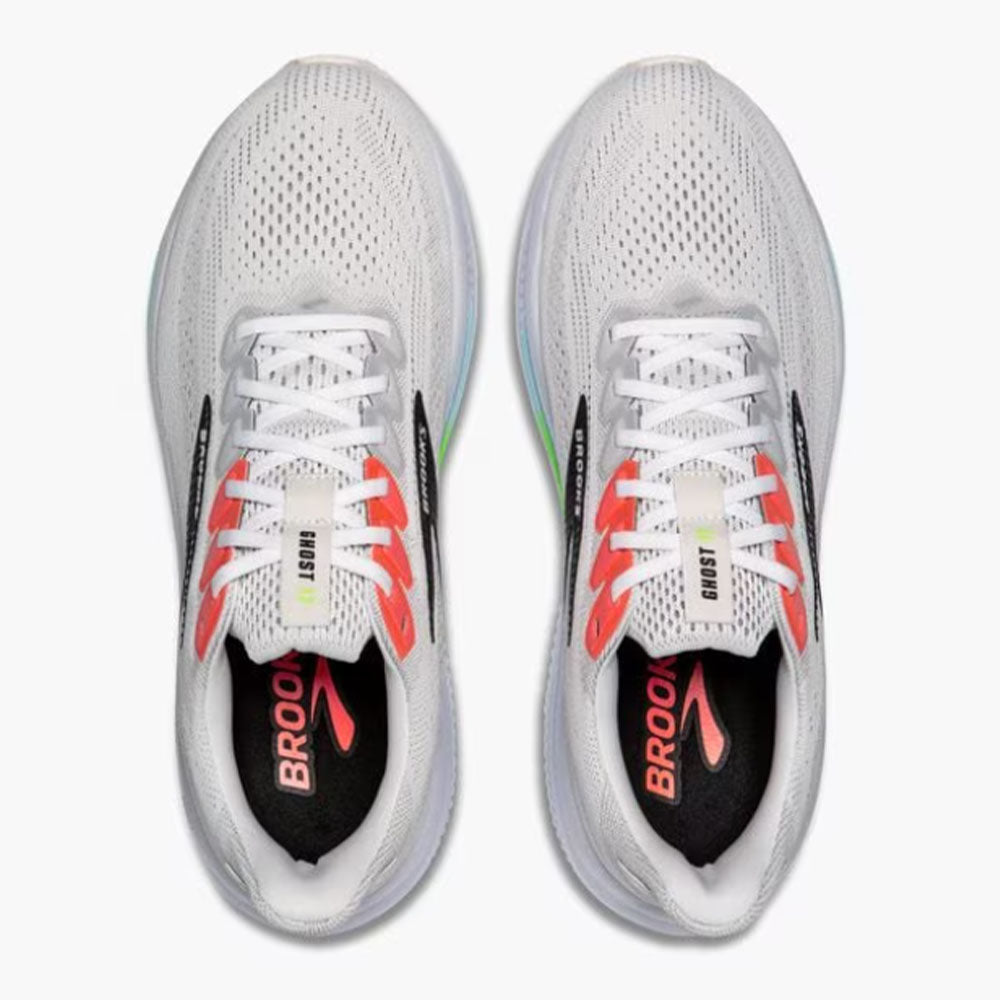 BROOKS MENS GHOST 17 - White/Clay/Gecko Neon