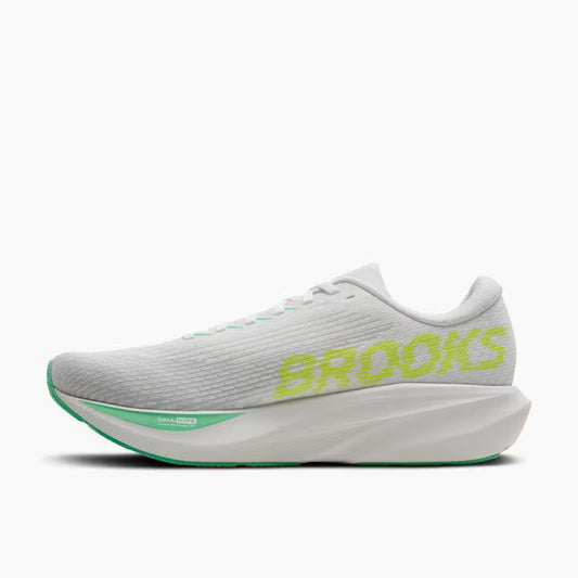 BROOKS MENS GHOST AMP - WHITE/GREEN