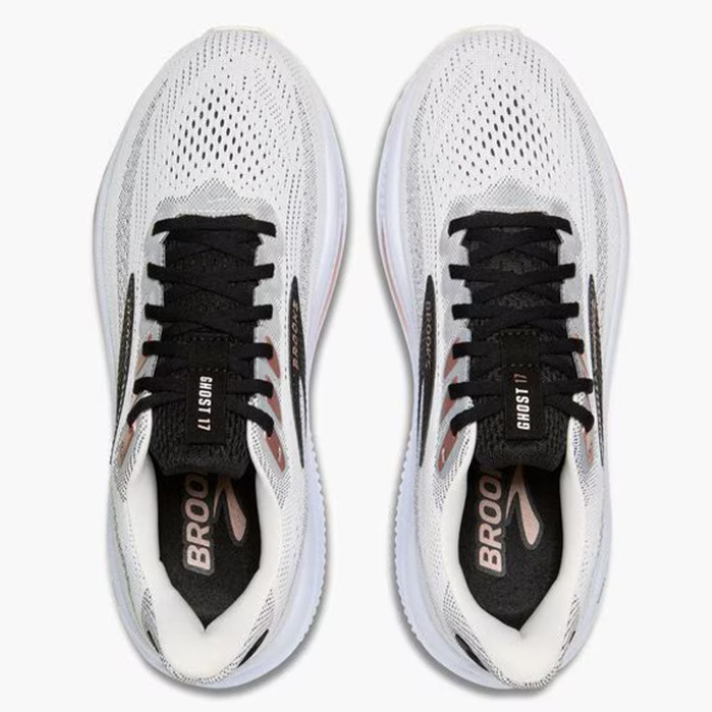 BROOKS WOMENS GHOST 17 - White/Black/Rose Gold