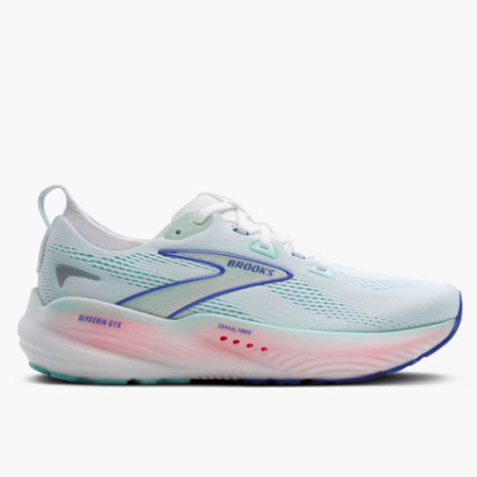 BROOKS WOMENS GLYCERIN 22 - White/Limpet Shell/Amparo Blue
