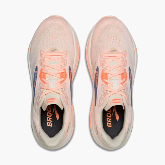 BROOKS WOMENS GHOST 18 - WHITE/PEACH/GREY