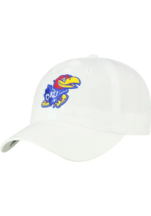 Kansas Jayhawks Adjustable Cotton Hat - White