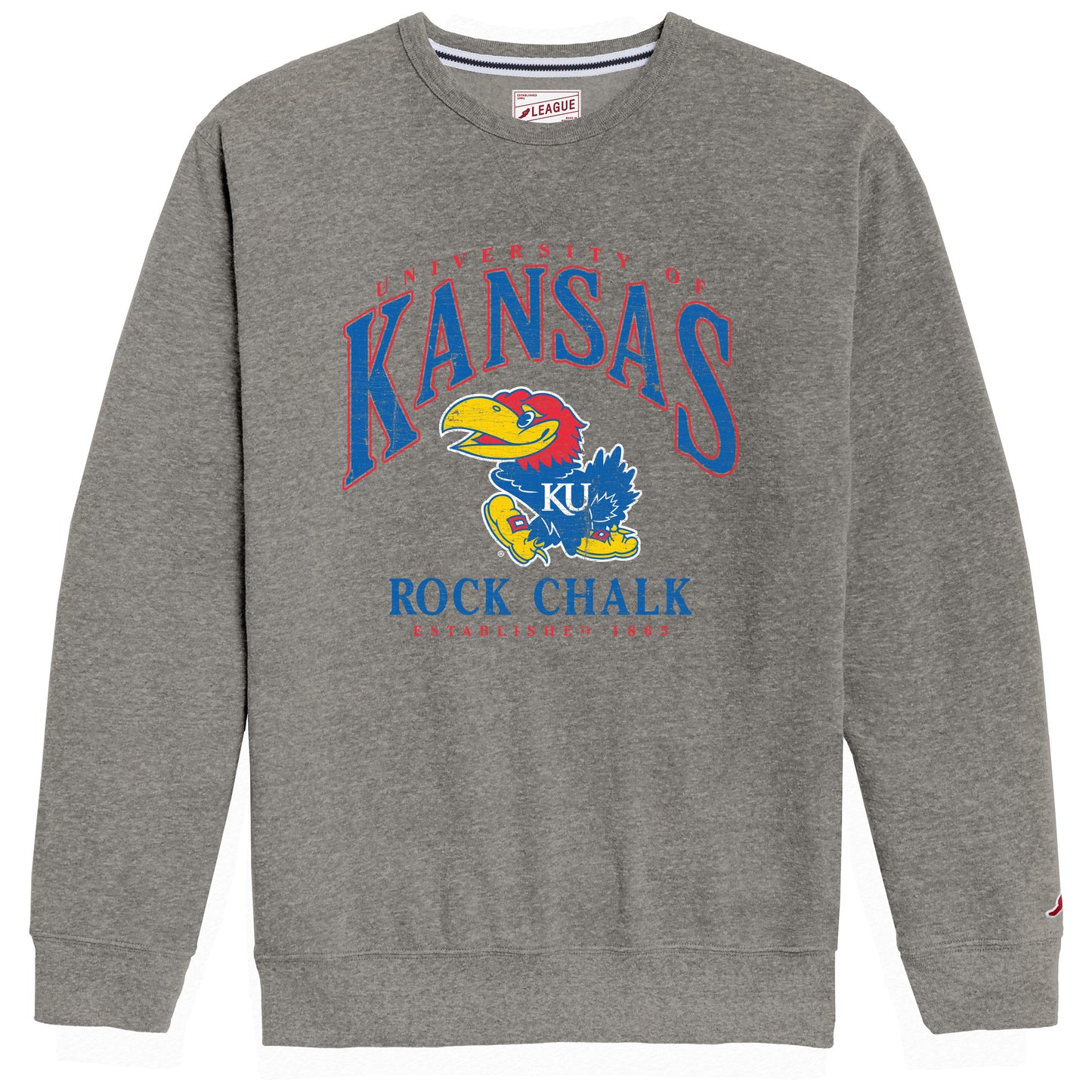 Kansas Jayhawks Rock Chalk Heritage Crew - Charcoal Grey