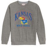 Kansas Jayhawks Rock Chalk Heritage Crew - Charcoal Grey