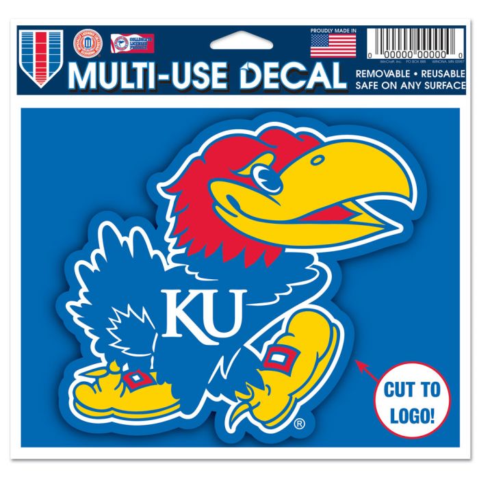 Kansas Jayhawks Logo Multi Use Decal 5" x 6"