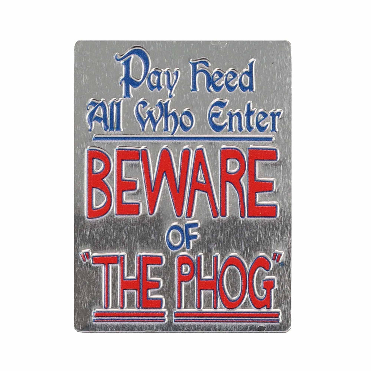 University Of Kansas Beware Of The Phog Embossed Metal Magnet