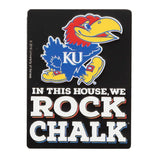 University Of Kansas Rock Chalk Embossed Metal Magnet