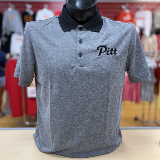 Adidas PSU Script Polo- Light Grey/Red, Black Melange