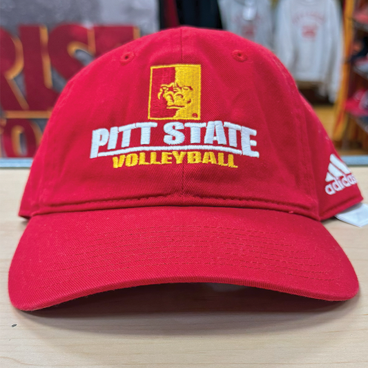 Pitt State Volleyball Line Adidas Slouch Hat- Red