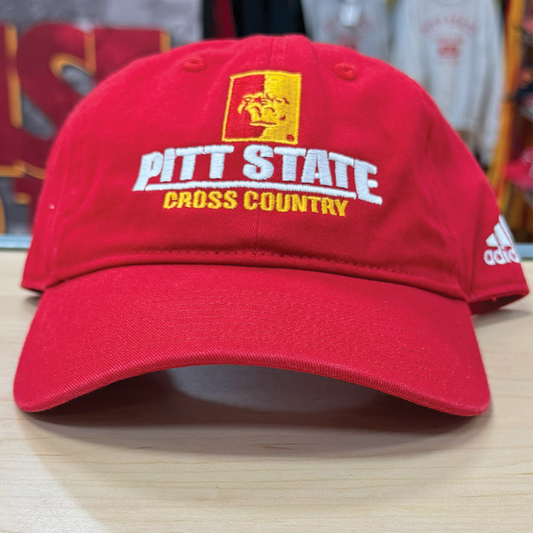Pitt State Cross Country Line Adidas Slouch Hat- Red