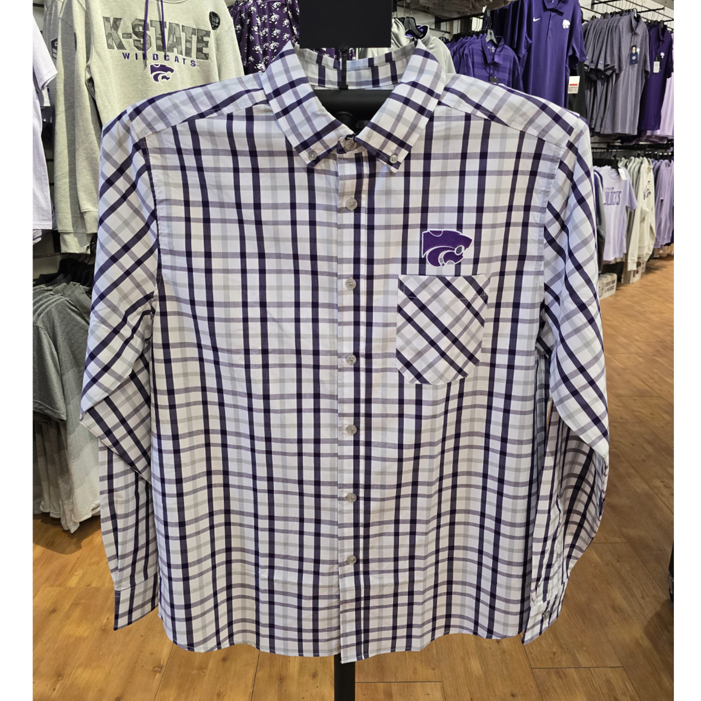 KSU TENDING BUTTON UP - WHITE