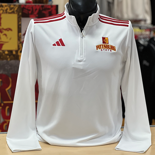 Adidas PSU Arch 3 Stripe 1/4 Zip- White/Red/Gold