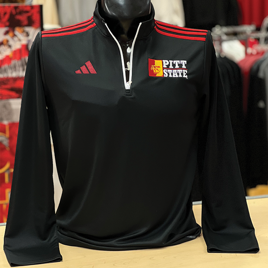 Adidas PSU 3 Stripe 1/4 Zip- Black/Red, Red/Black