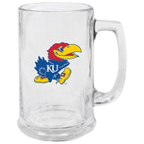 Kansas Jayhawks 15oz Decal Glass Stein