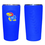 Kansas Jayhawks 20oz Stainless Steel Tumbler w/Silicone Football Laces Wrap