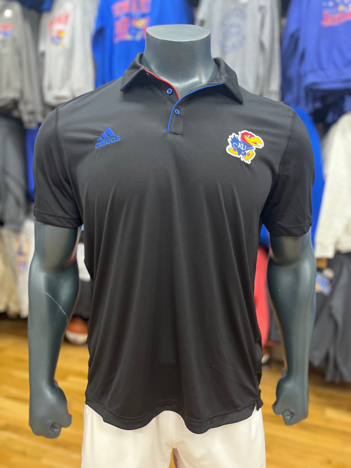 Adidas Kansas Jayhawks Coaches Polo - Black