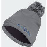 Adidas Kansas Jayhawks Knit Beanie w/ Pom - Grey