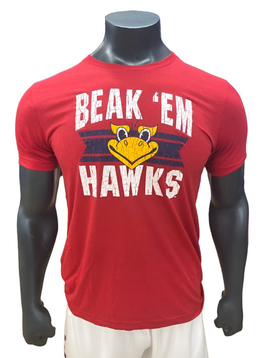 Kansas Jayhawks Beak 'Em Hawks Crackle Triblend Tee - Red