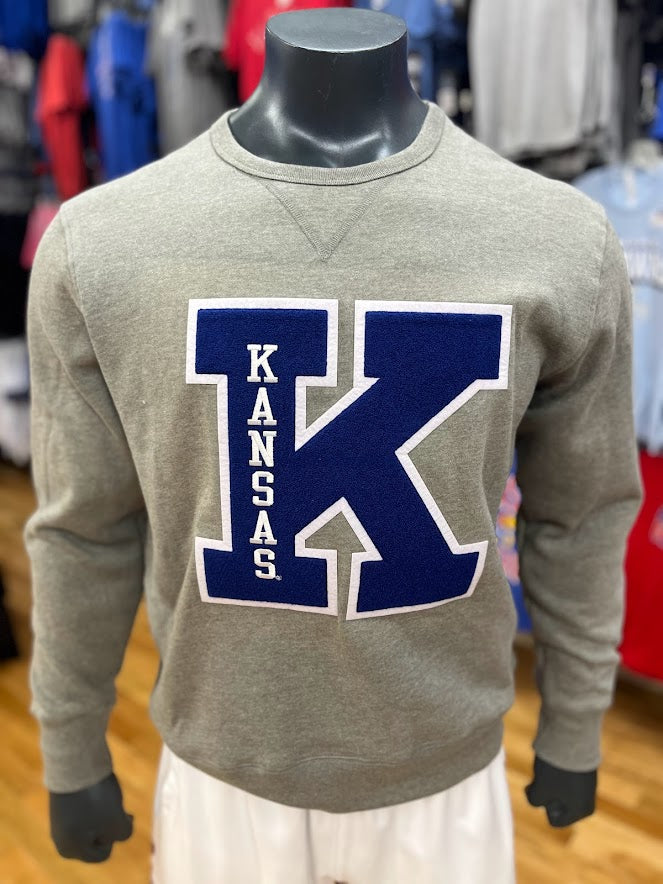 Legacy Kansas Jayhawks Varsity K Crew - Grey
