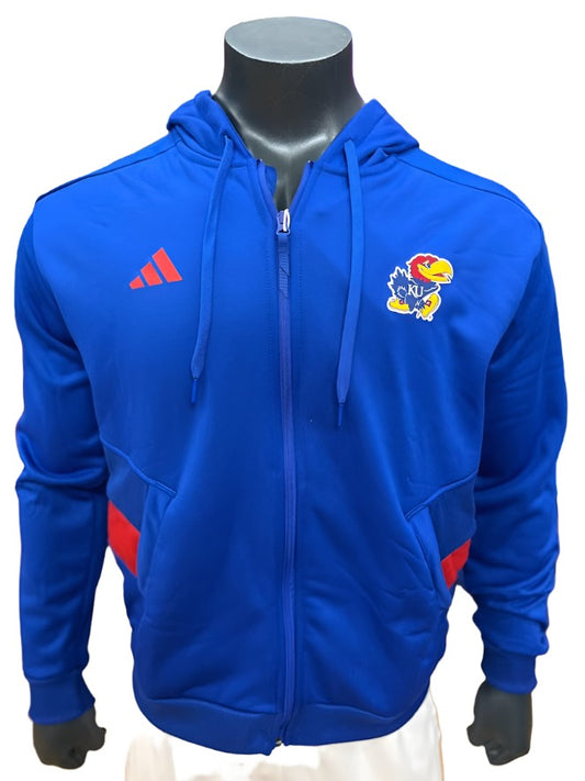 Adidas Kansas Jayhawks Travel Knit Jacket - Royal Blue