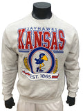 Kansas Jayhawks Vault 1912 Oval Wheat Crew - Ash Grey
