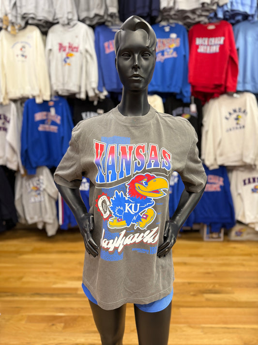 Kansas Jayhawk Vintage Women's Tee - Charcoal