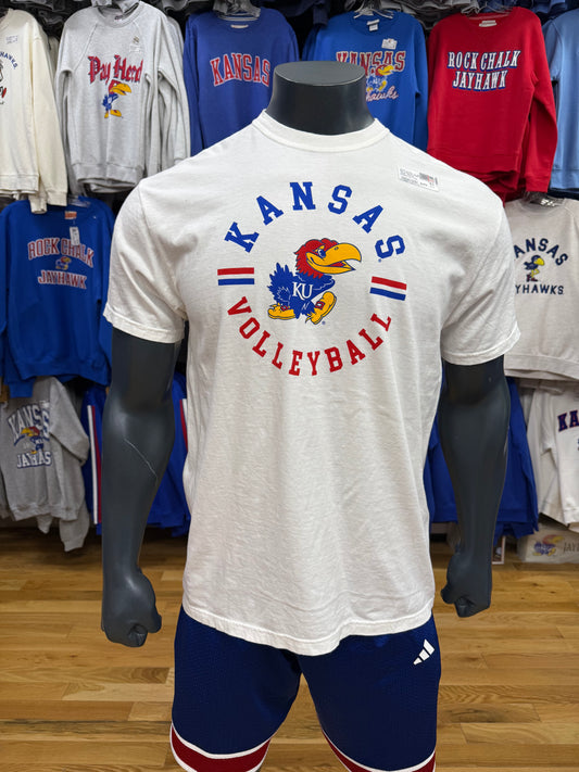 Kansas Jayhawks Volleyball Circle Tee - White