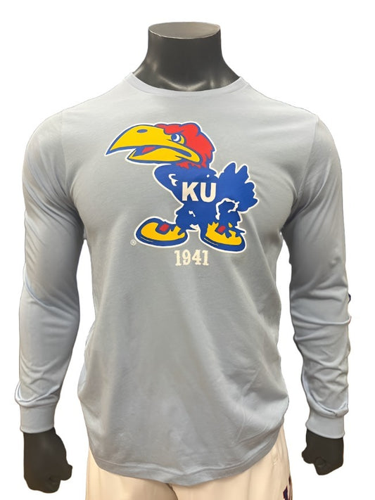 Kansas Jayhawks Vault 1941 Long Sleeve Triblend Tee - Carolina Blue