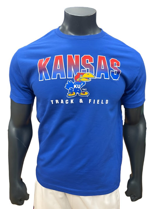 Kansas Jayhawks Track & Field Vault 1941 Bar Tee - Royal Blue