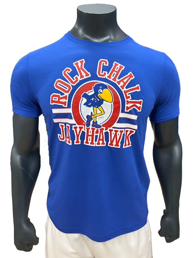 Kansas Jayhawks Vintage 1912 Oval Triblend - Royal Blue