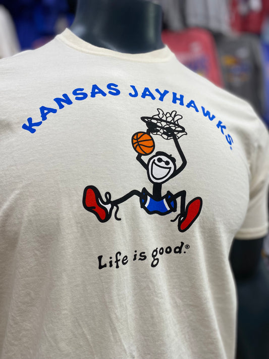 Kansas Jayhawks Life Is Good Basketball T-Shirt