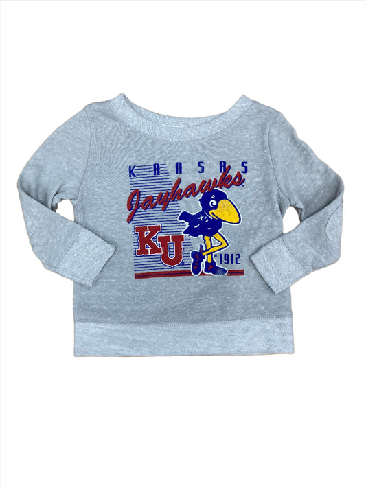 Kansas Jayhawks Vintage 1912 Toddler Crew - Grey
