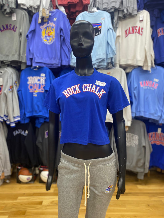 Kansas Jayhawks Rock Chalk Arch Crop T-Shirt