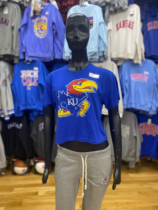 Kansas Jayhawks Washed Crop T-Shirt