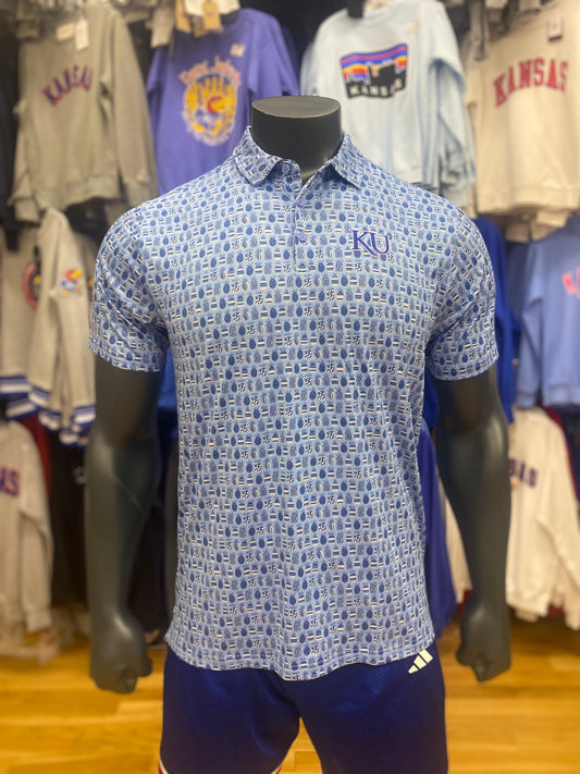 Kansas Jayhawks KU Crowns Embroidered Polo