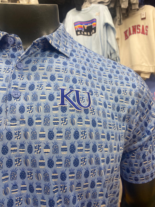 Kansas Jayhawks KU Crowns Embroidered Polo