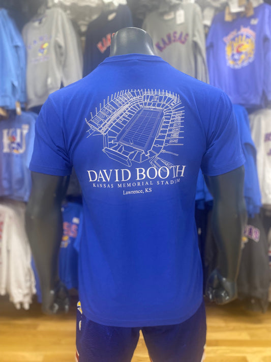 Kansas Jayhawks David Booth Kansas Memorial Stadium T-Shirt