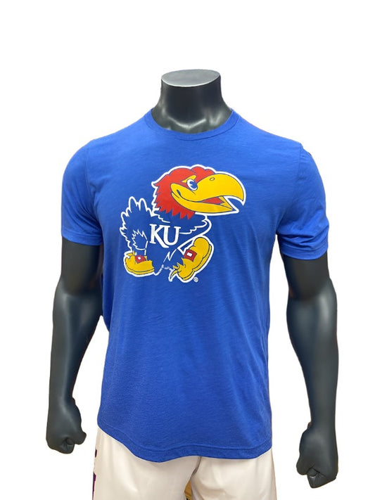 Kansas Jayhawks Washed Jayhawk Triblend T-Shirt - Royal Blue