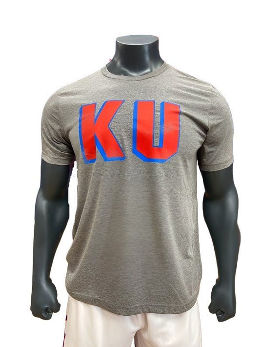 Kansas Jayhawks Vintage Block KU Triblend T-Shirt - Grey