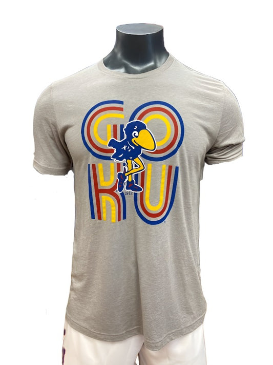 Kansas Jayhawks Vault 1912 Logo Go KU Triblend T-Shirt - Grey