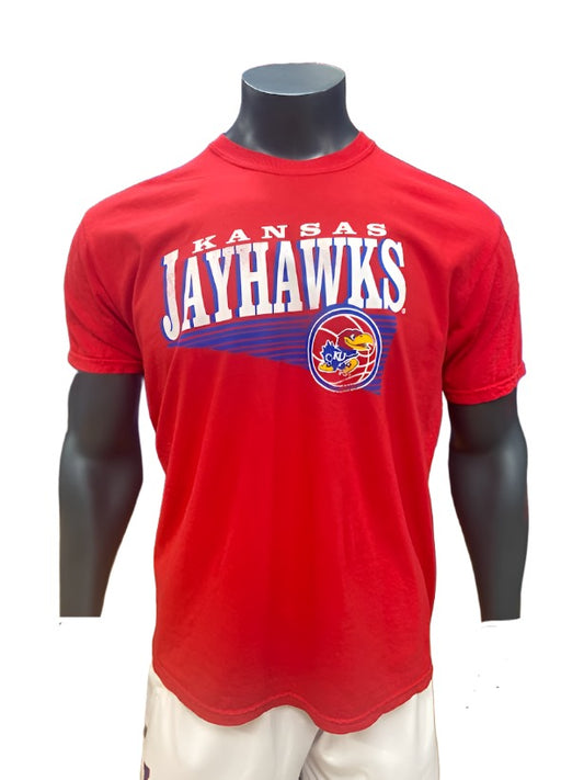 Kansas Jayhawks Basketball Slant T-Shirt - Red
