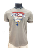 Kansas Jayhawks Rock Chalk Jayhawk Triangle Triblend T-Shirt - Grey/Team Colors