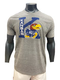 Kansas Jayhawks K Triblend T-Shirt - Grey