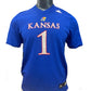 Kansas Jayhawks #1 Adidas Football Jersey - Blue