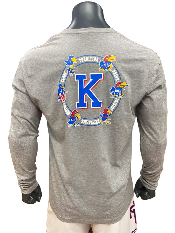 Kansas Jayhawks The University of Kansas Evolution Long Sleeve - Grey