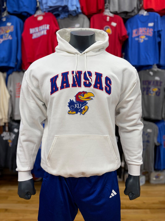 Kansas Jayhawks Champion Hoodie w/ Logo - White