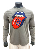 Kansas Jayhawks KU Big Lips Long Sleeve - Grey